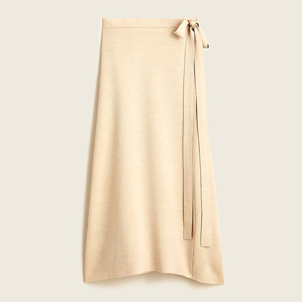 🐑 J CREW Two-Tone Merino Wool Wrap Skirt.